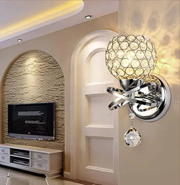 Jorunhe Modern Style Crystal Pendant Light Bedroom Hallway Living Room Wall Lamp Holder E14 Socket Set of 2 jorunhe.com